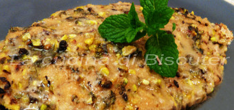 Filetto di ricciola al profumo di menta in crosta di pistacchio – Pistachio crusted amberjack fillet with scents of mint