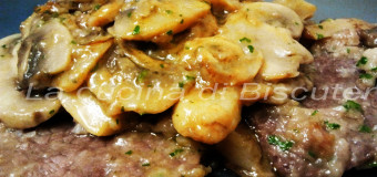 Scaloppine di girello ai funghi